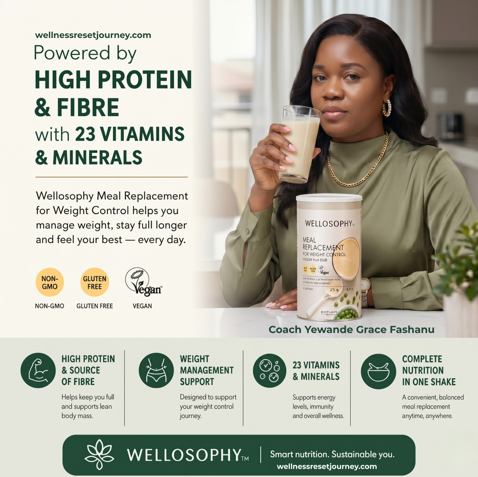 Yewande Oriflame Wellosophy Meal Replacement Coach