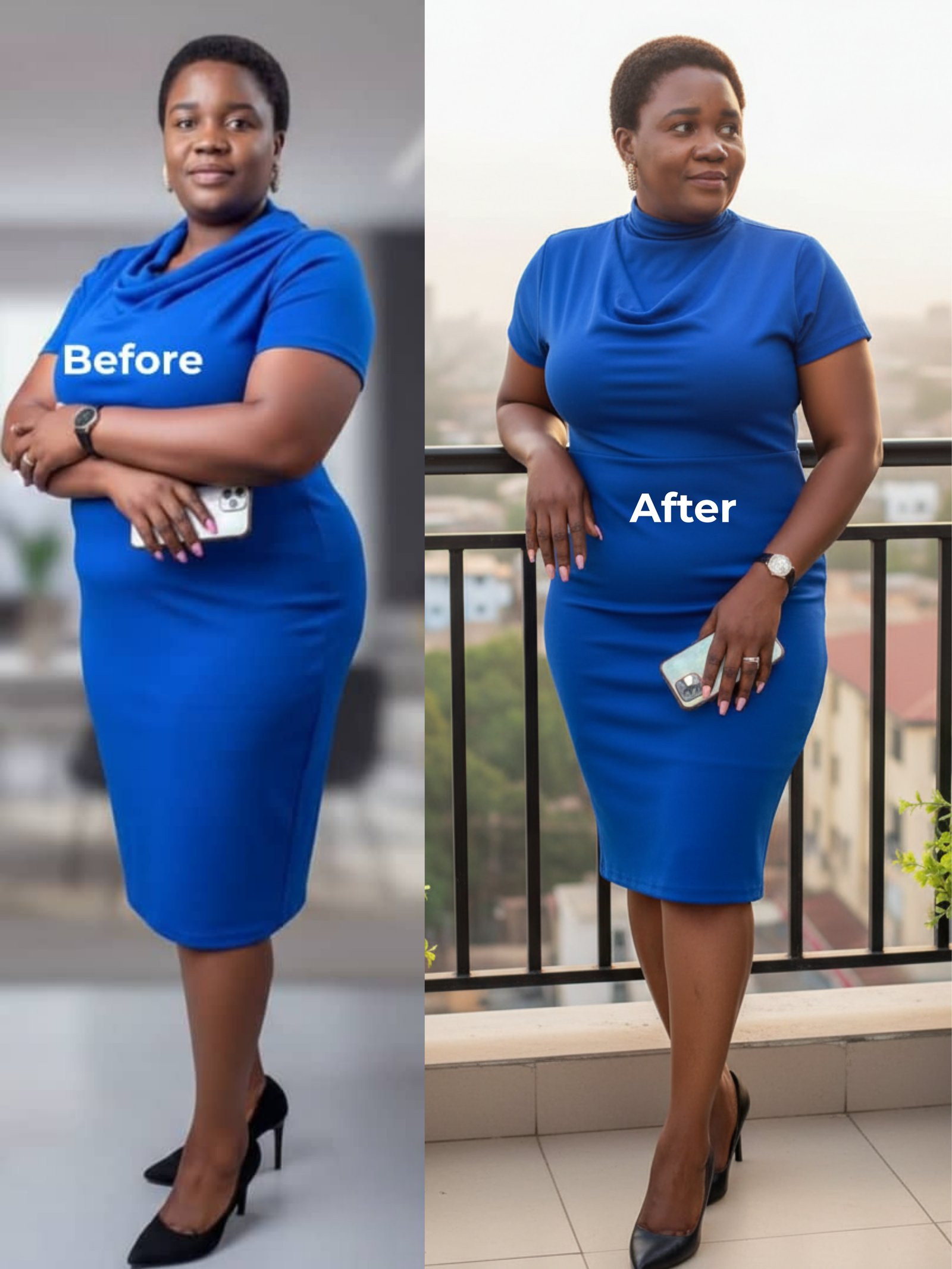 Before and after transformation